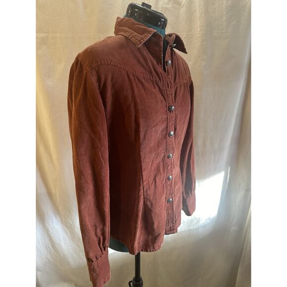 Rockin’ C Rust Corduroy Button-Up Shirt Women’s Medium - Picture 5 of 7